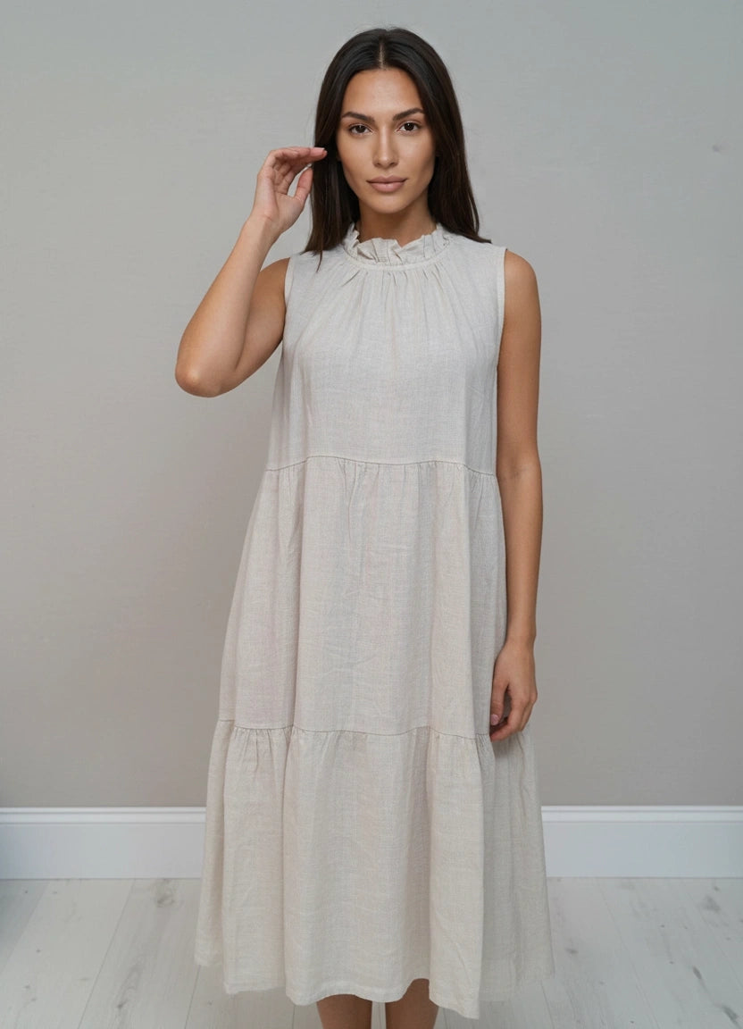 Tired Tank Dress Beige