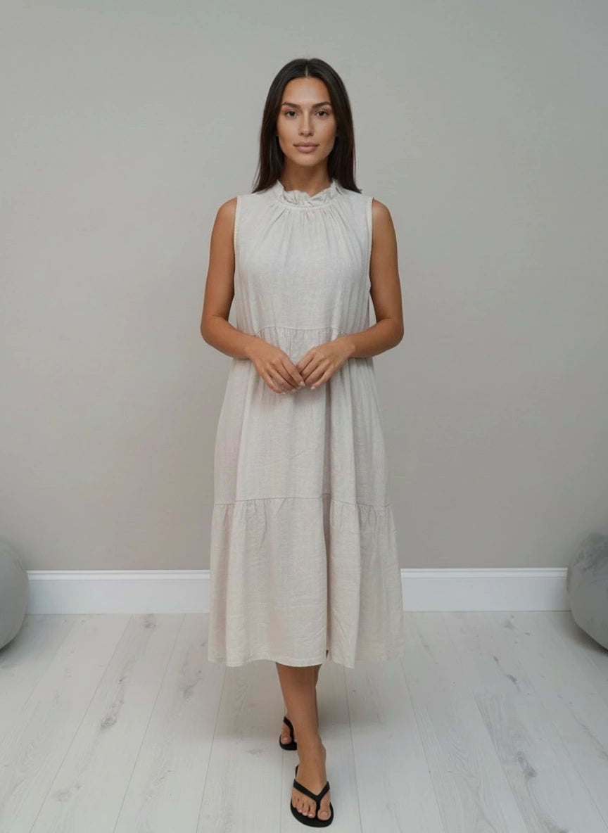 Tired Tank Dress Beige