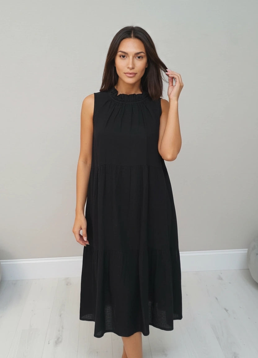 Tired Tank Dress Black