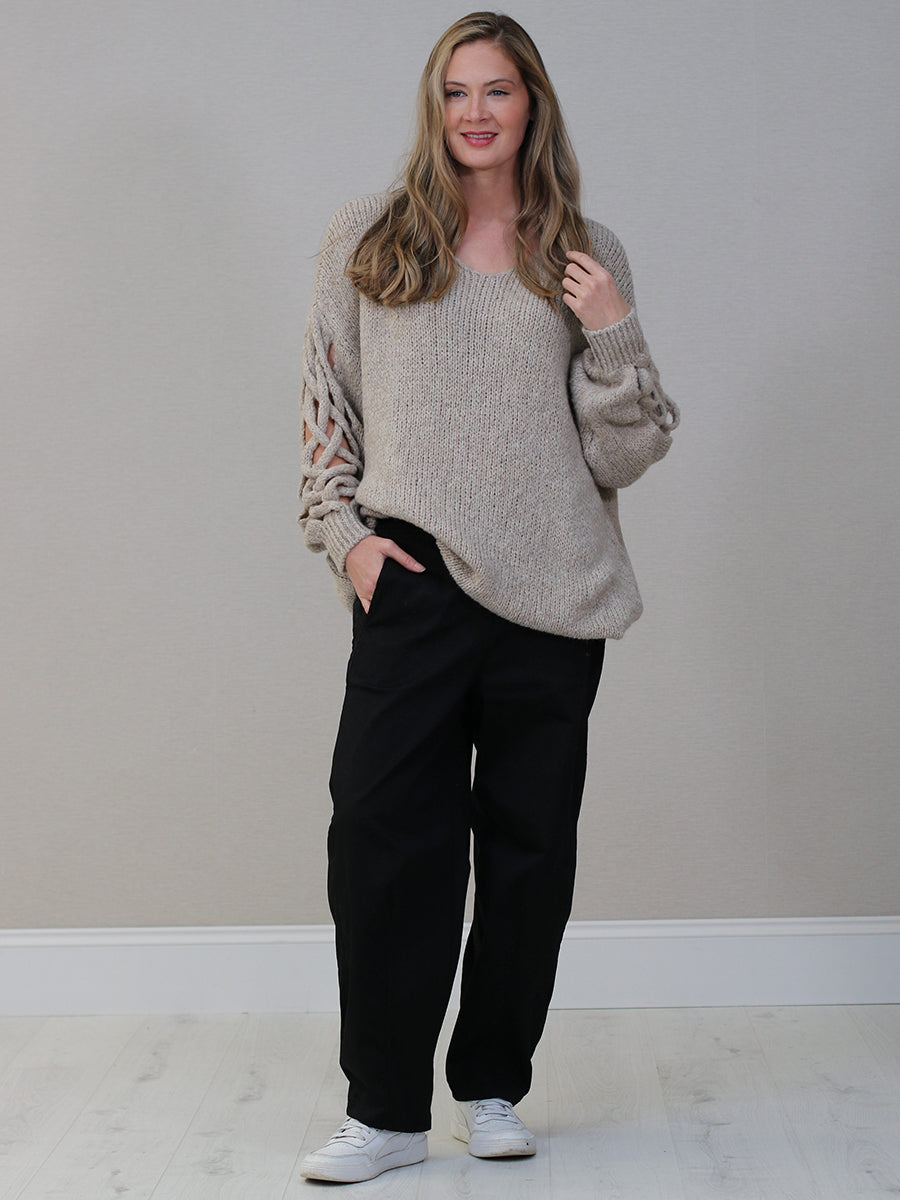 Plus Size Woolen Jumper mocha
