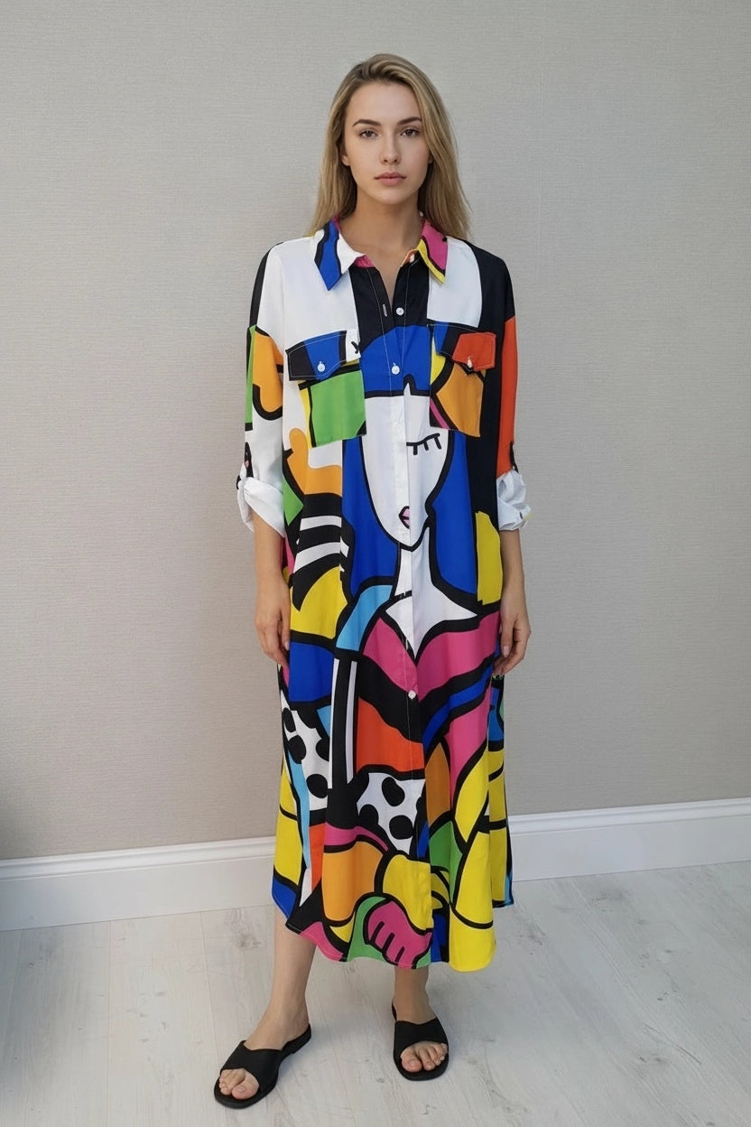 Long Shirt Dress Multi