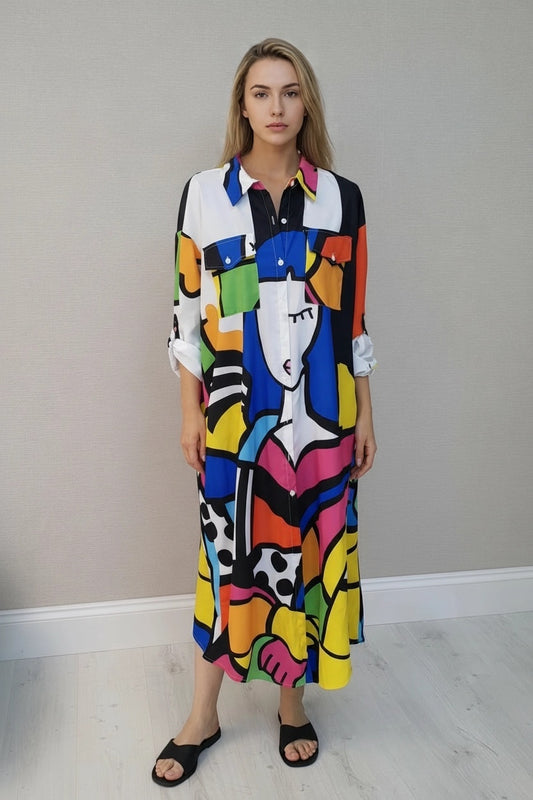 Long Shirt Dress Multi