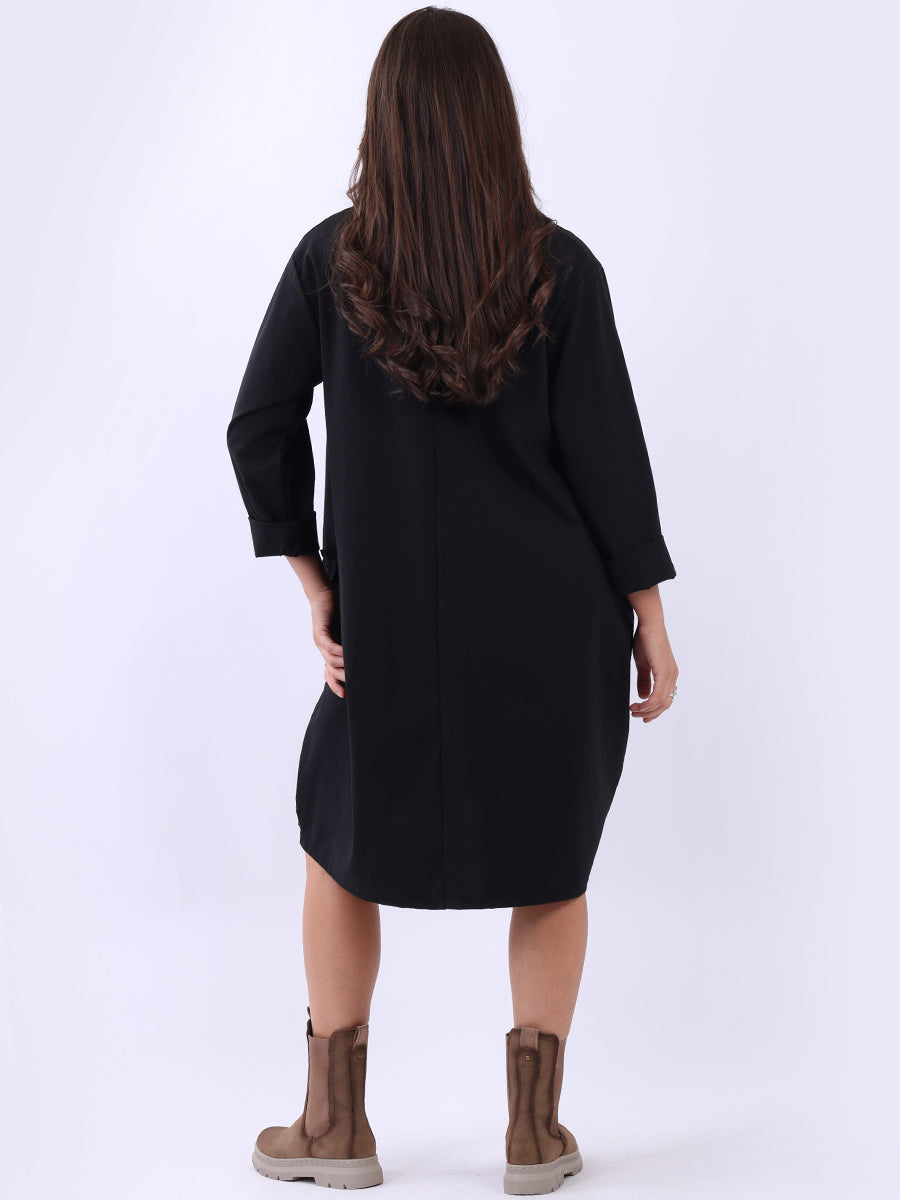Women Plus Size Lagenlook Cotton Dress