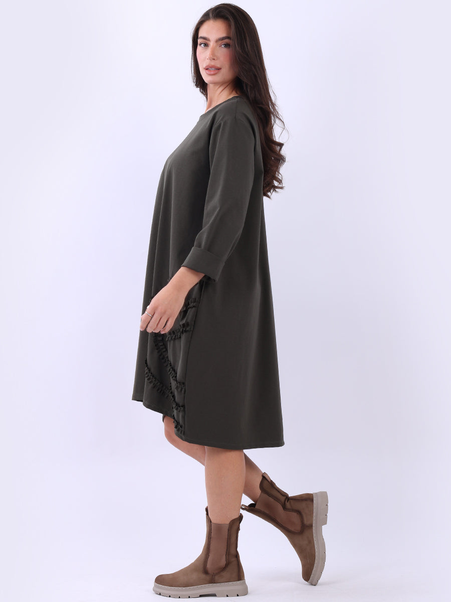 Women Plus Size Lagenlook Cotton Dress