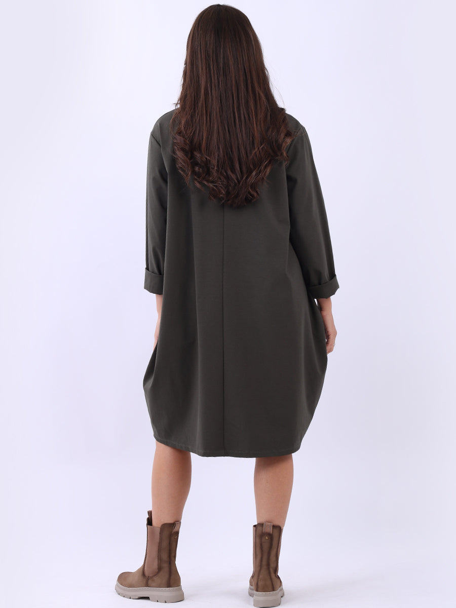 Women Plus Size Lagenlook Cotton Dress