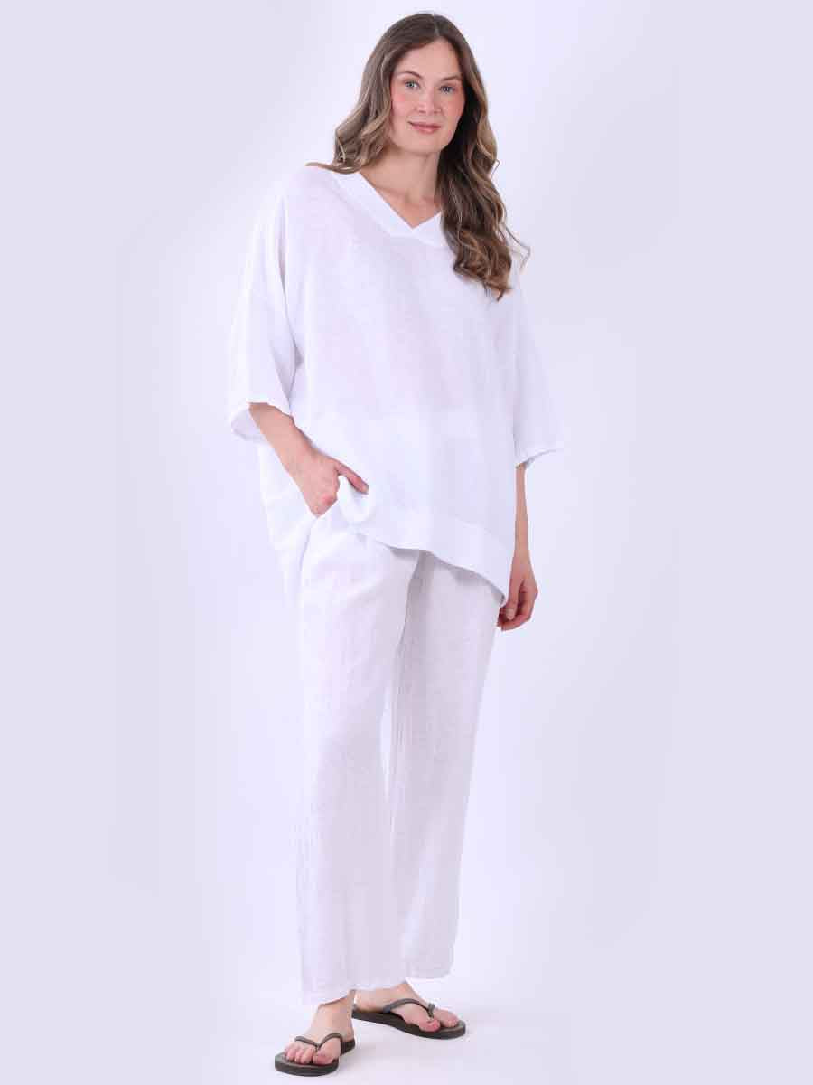 Oversized Satin Top White
