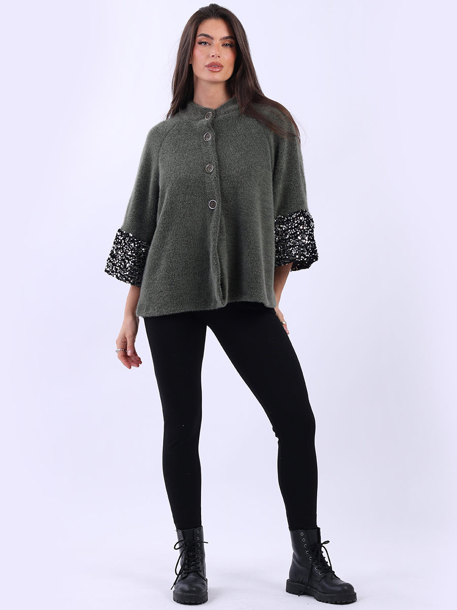 Front Buttons Ladies Sequin Jacket