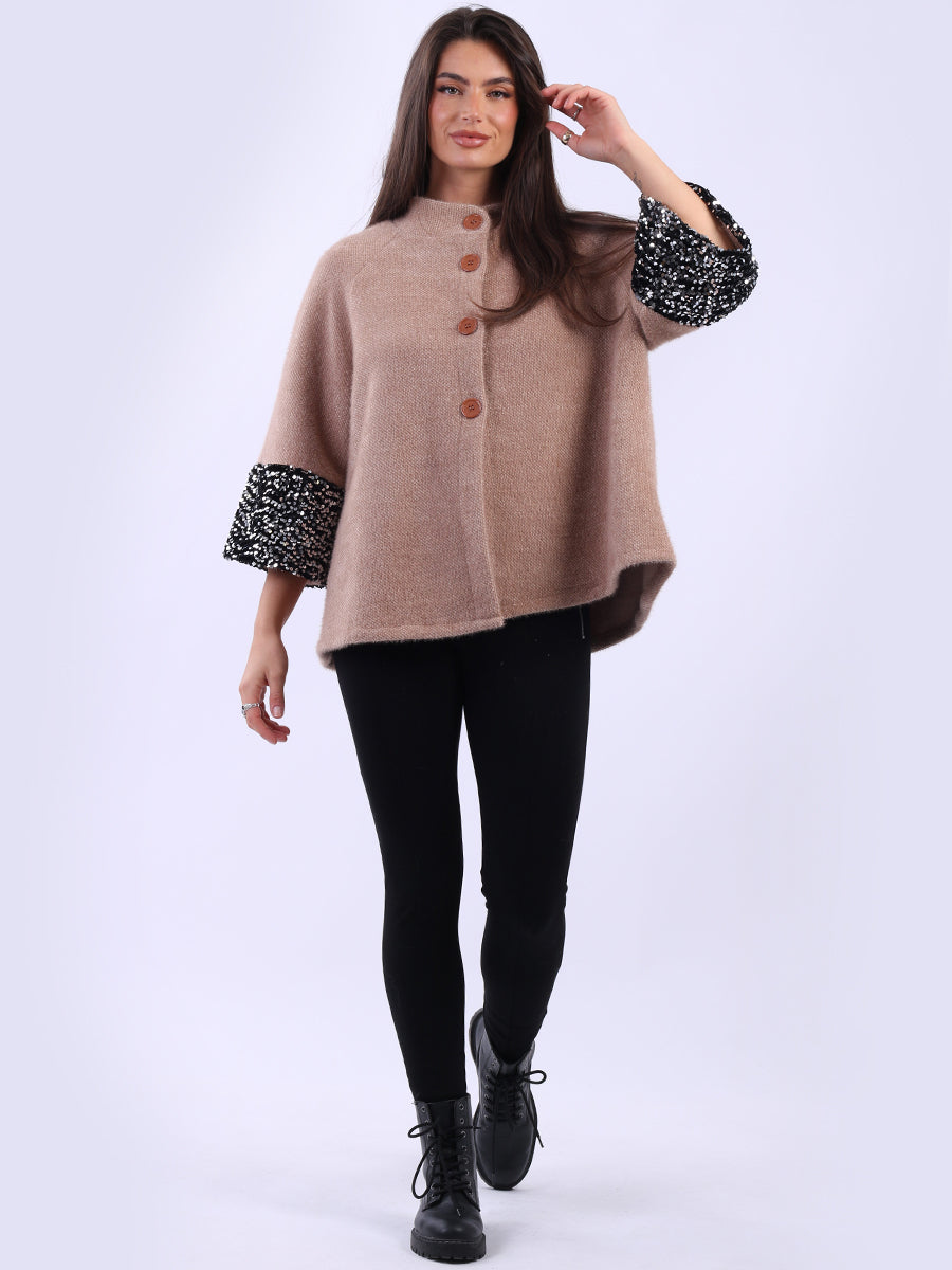 Front Buttons Ladies Sequin Jacket