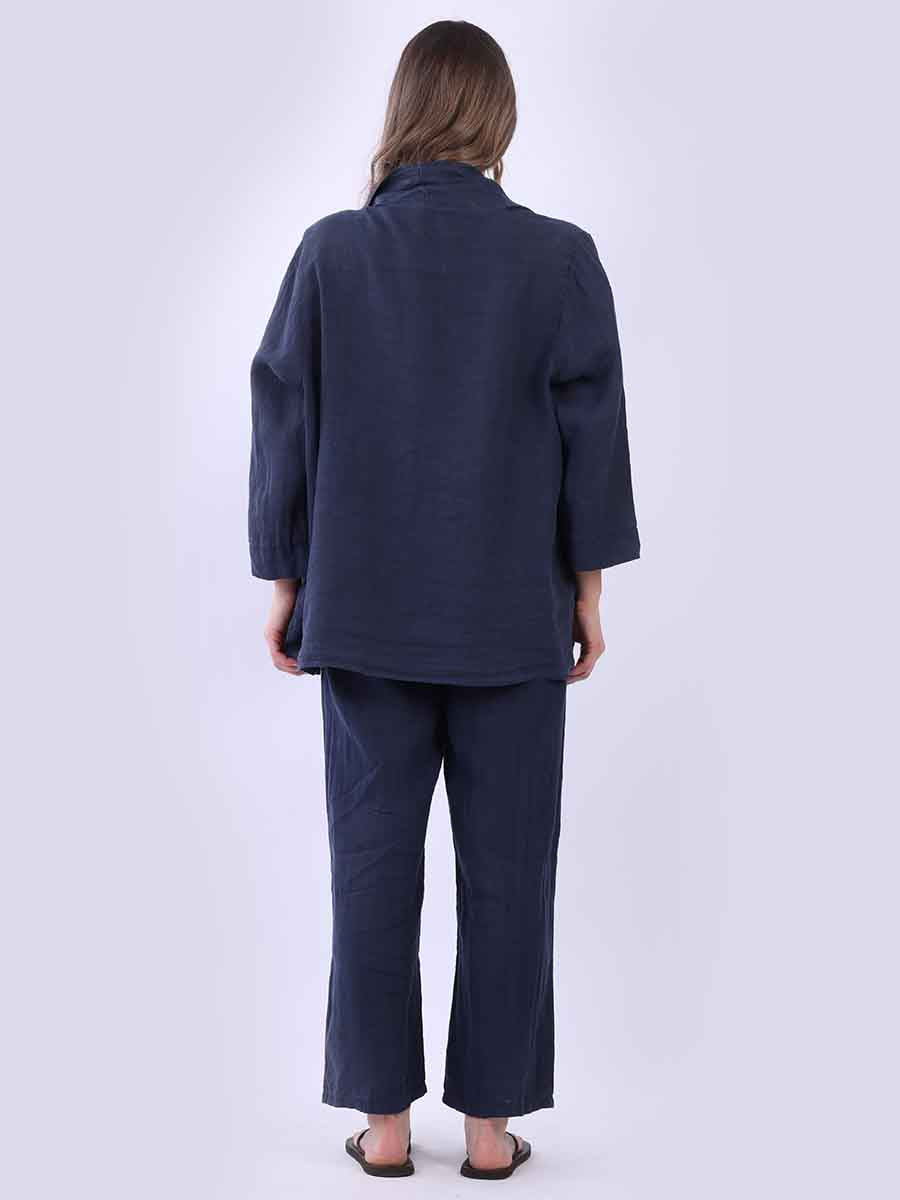 Solid Linen Baggy Kimono Jacket
