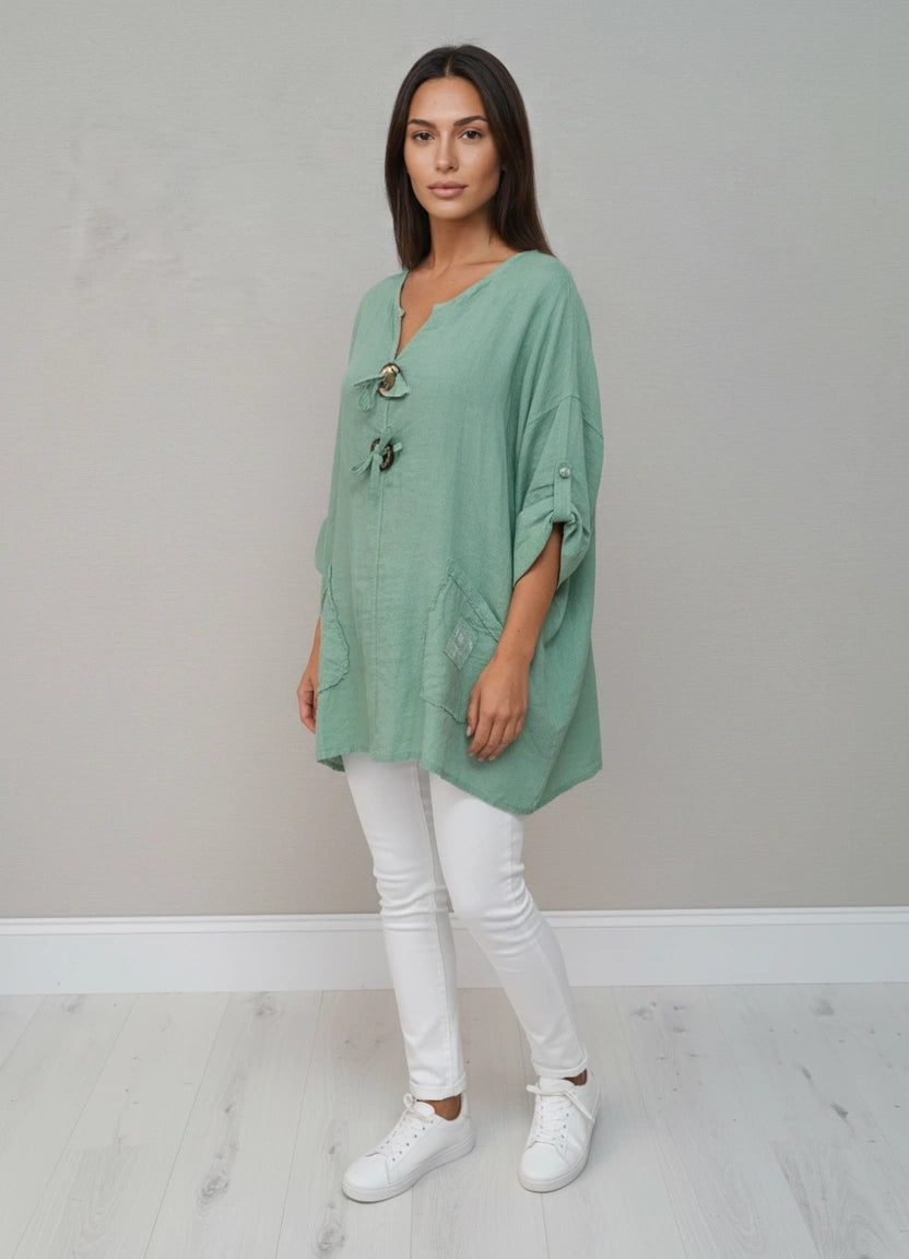 Plain Linen Blouse Tiffany