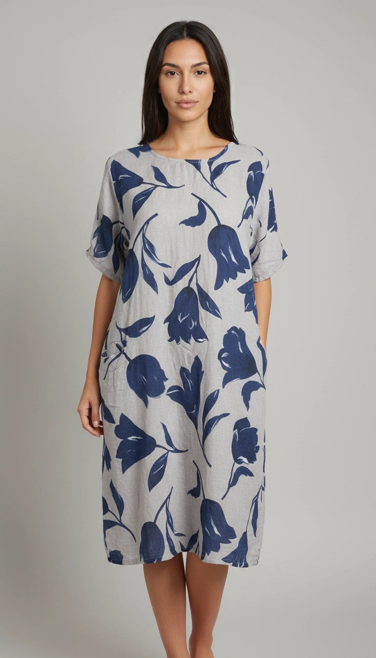 Lagenlook Cotton Dress Mocha