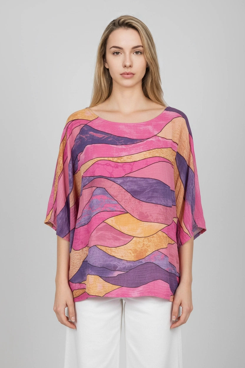Baggy Cotton Shirt Fuchsia
