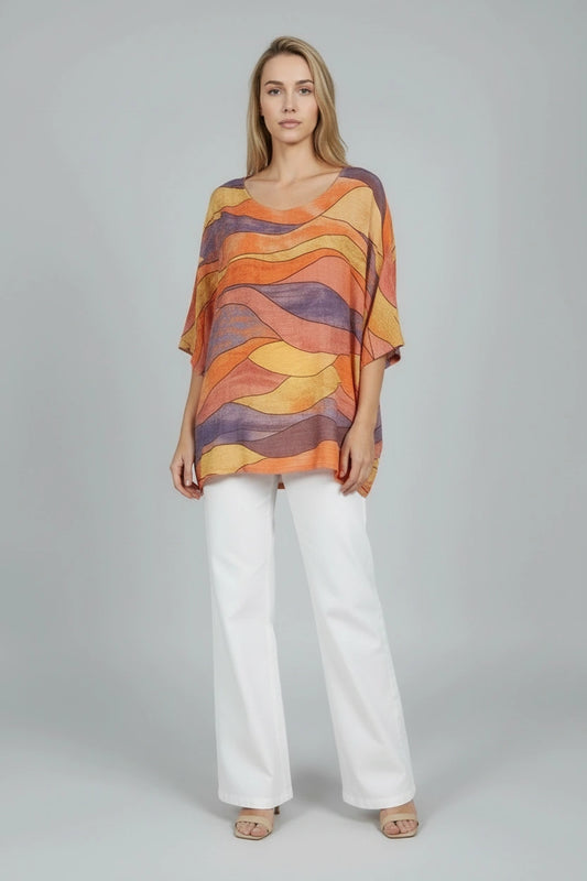Baggy Cotton Shirt Orange