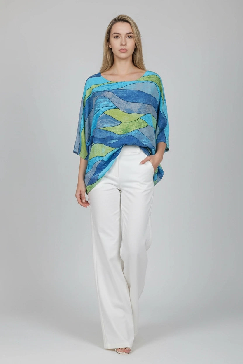 Baggy Cotton Shirt Turquoise