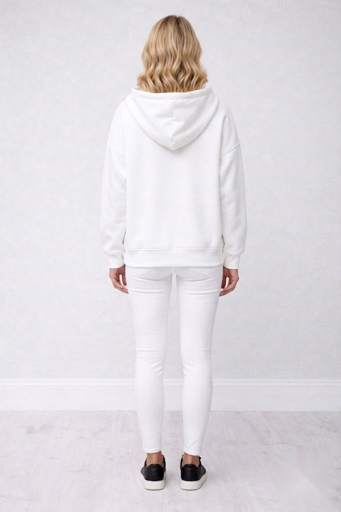Women Plain Baggy Crop Hoodie