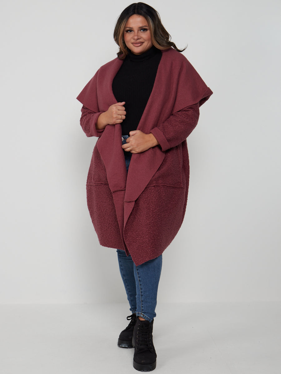 Ladies Cowl Neck Woolen Oversized Coat