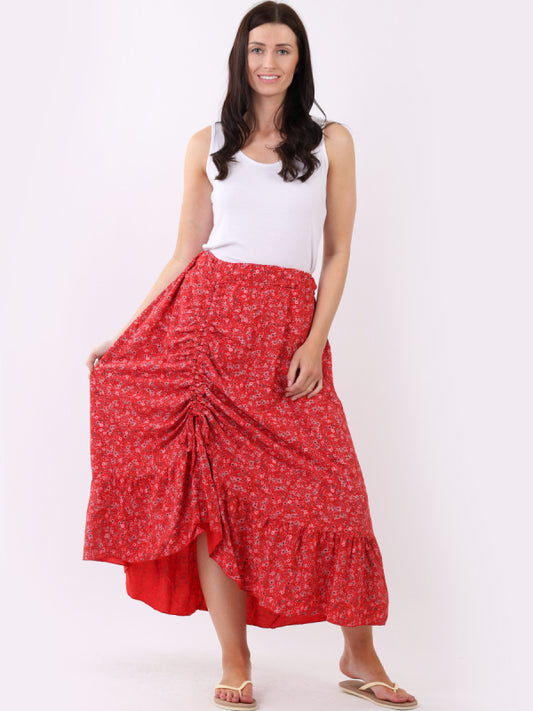 Ditsy Floral Gathered Front Skirt