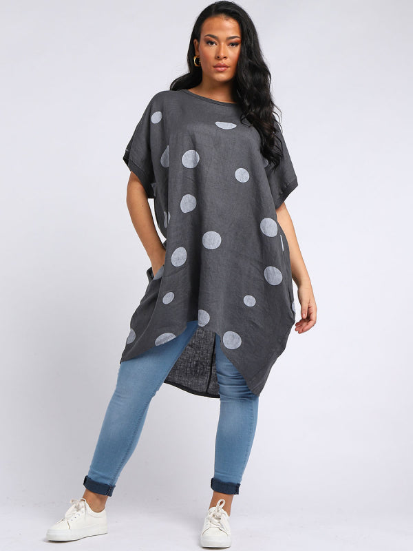 Polka Dot Oversized Midi Slouchy Dress
