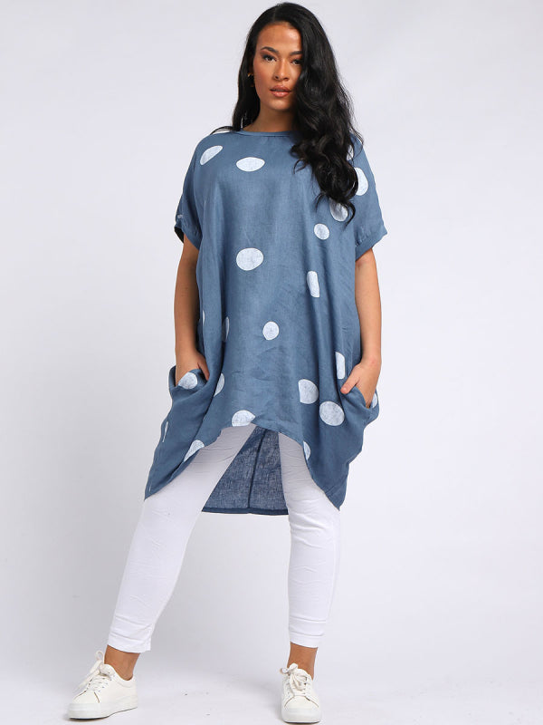 Polka Dot Oversized Midi Slouchy Dress