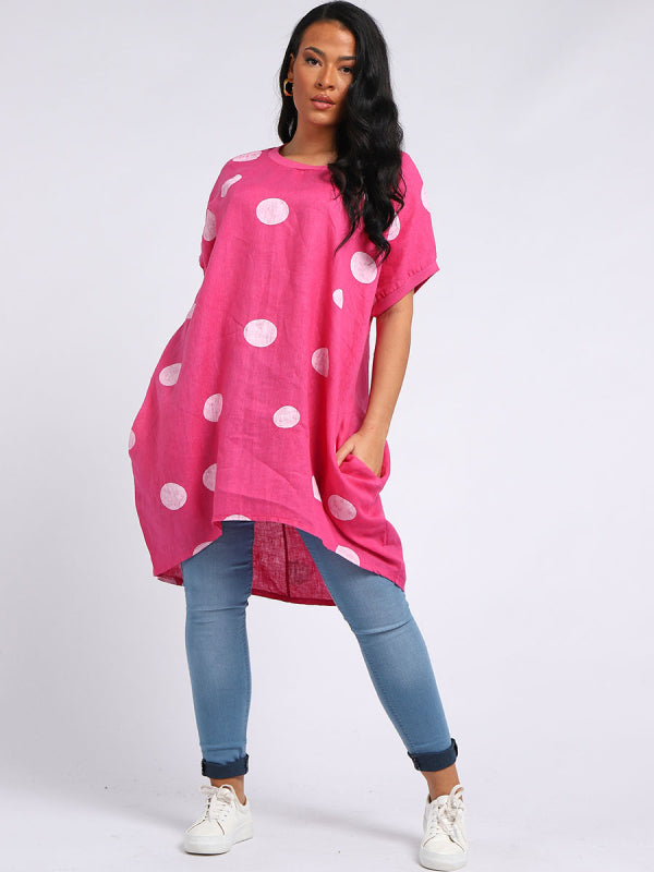 Polka Dot Oversized Midi Slouchy Dress