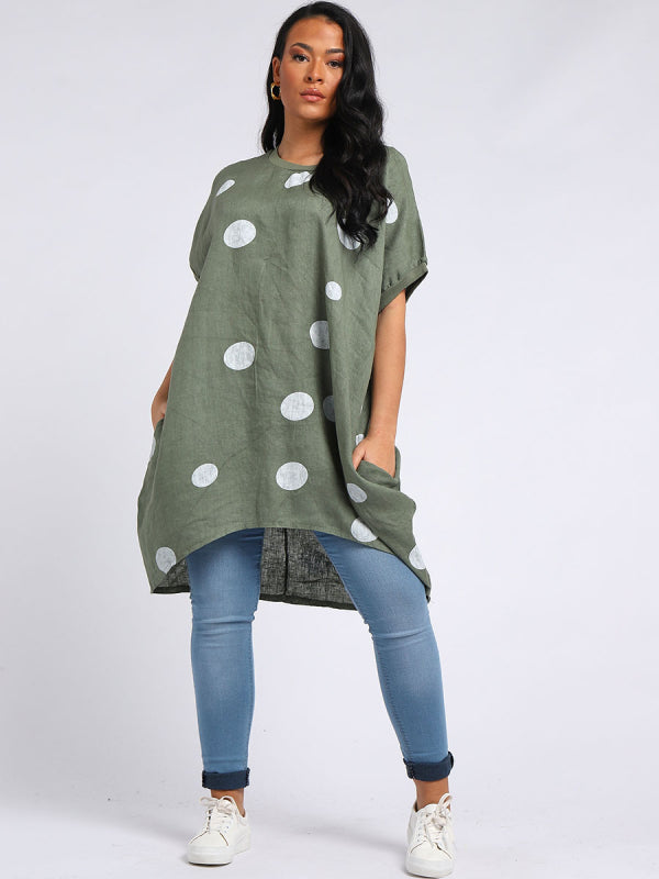 Polka Dot Oversized Midi Slouchy Dress
