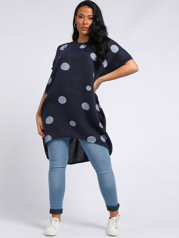 Polka Dot Oversized Midi Slouchy Dress