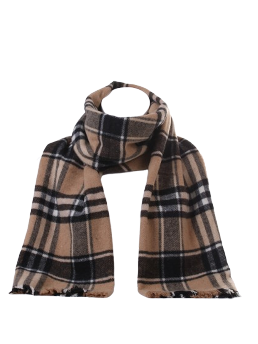 Ladies Multicolored Plaid Print Woolen Scarf