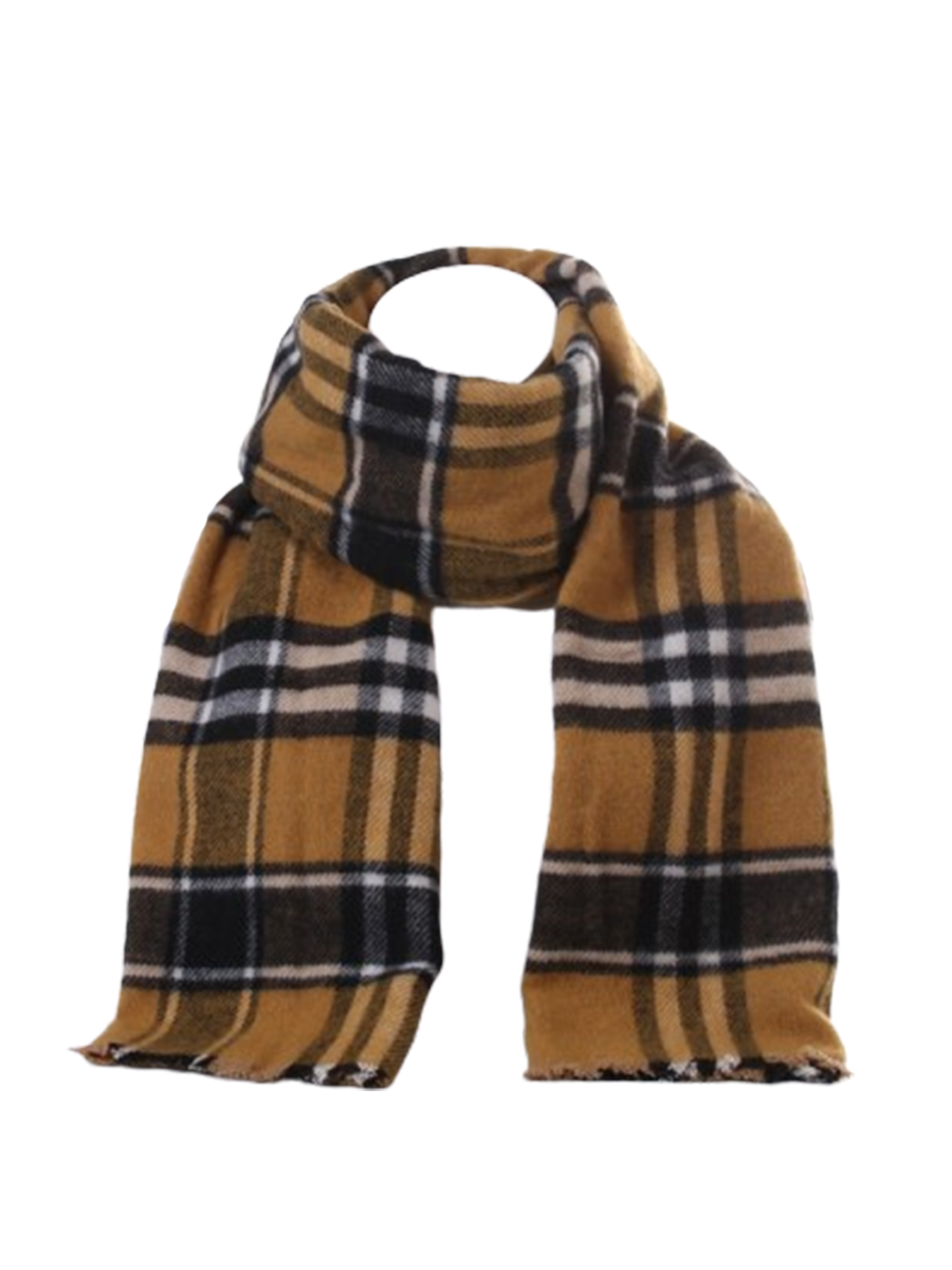 Ladies Multicolored Plaid Print Woolen Scarf