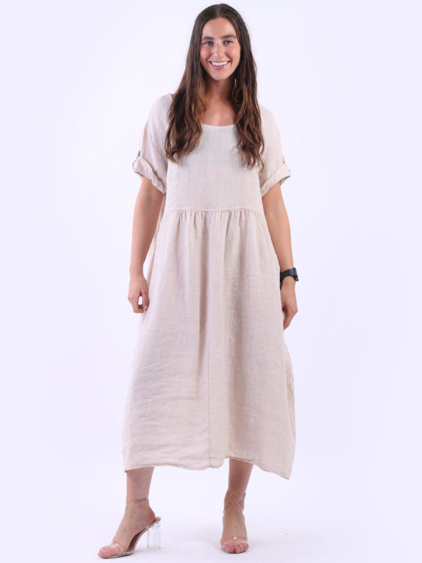 Italian Linen Solid Swing Dress