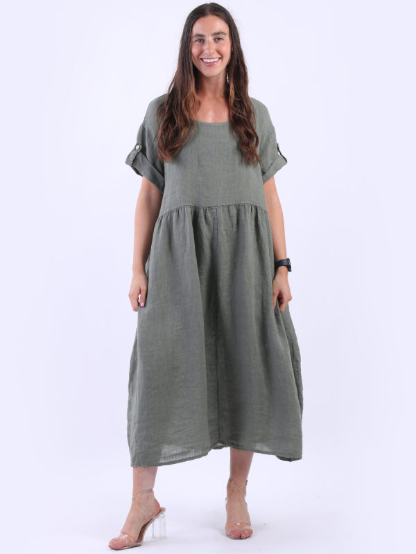 Italian Linen Solid Swing Dress