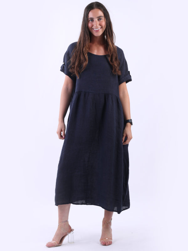 Italian Linen Solid Swing Dress