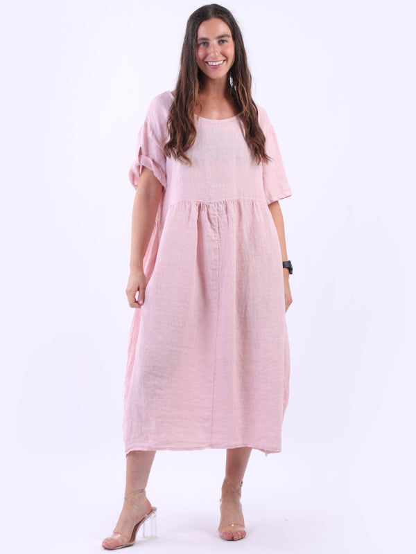 Italian Linen Solid Swing Dress