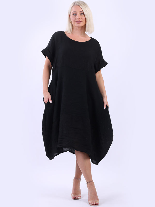 Vintage Wash Solid Linen Slouch Dress