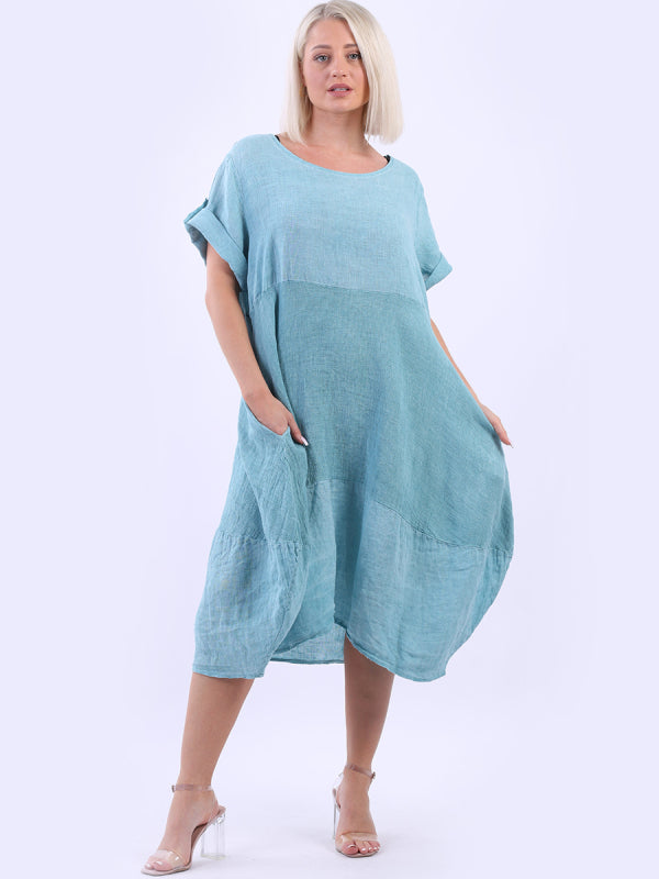 Vintage Wash Solid Linen Slouch Dress