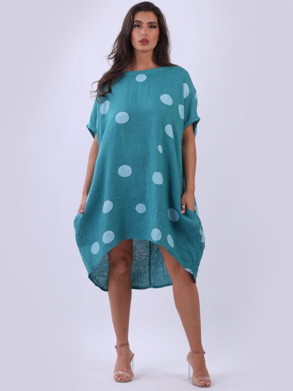 Polka Dot Oversized Midi Slouchy Dress
