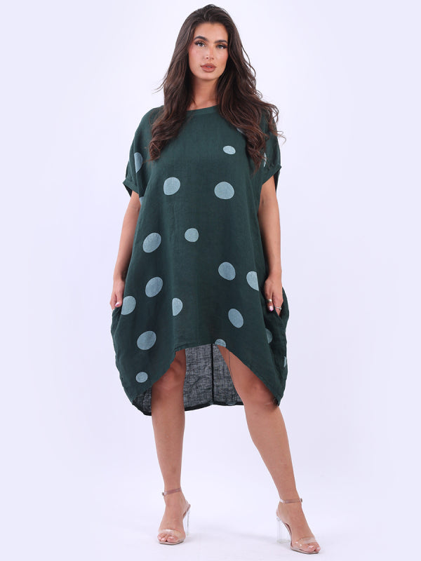Polka Dot Oversized Midi Slouchy Dress