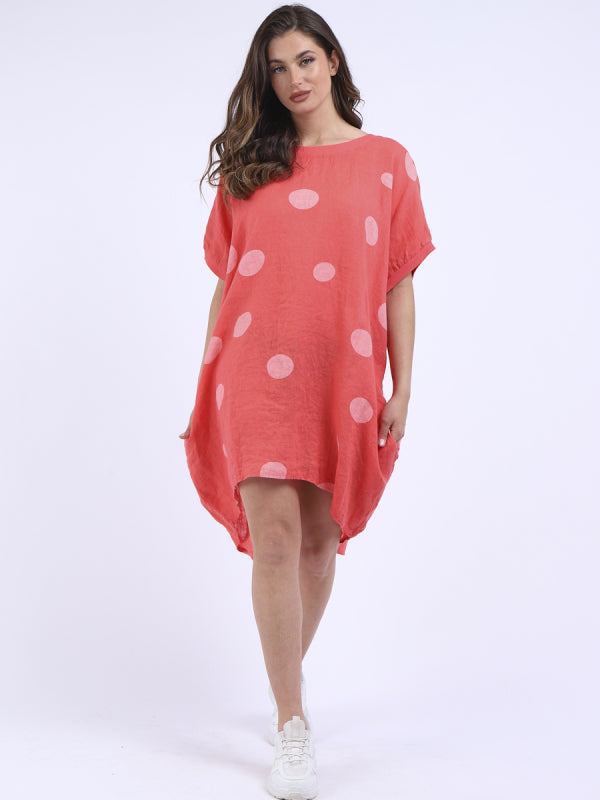 Polka Dot Oversized Midi Slouchy Dress
