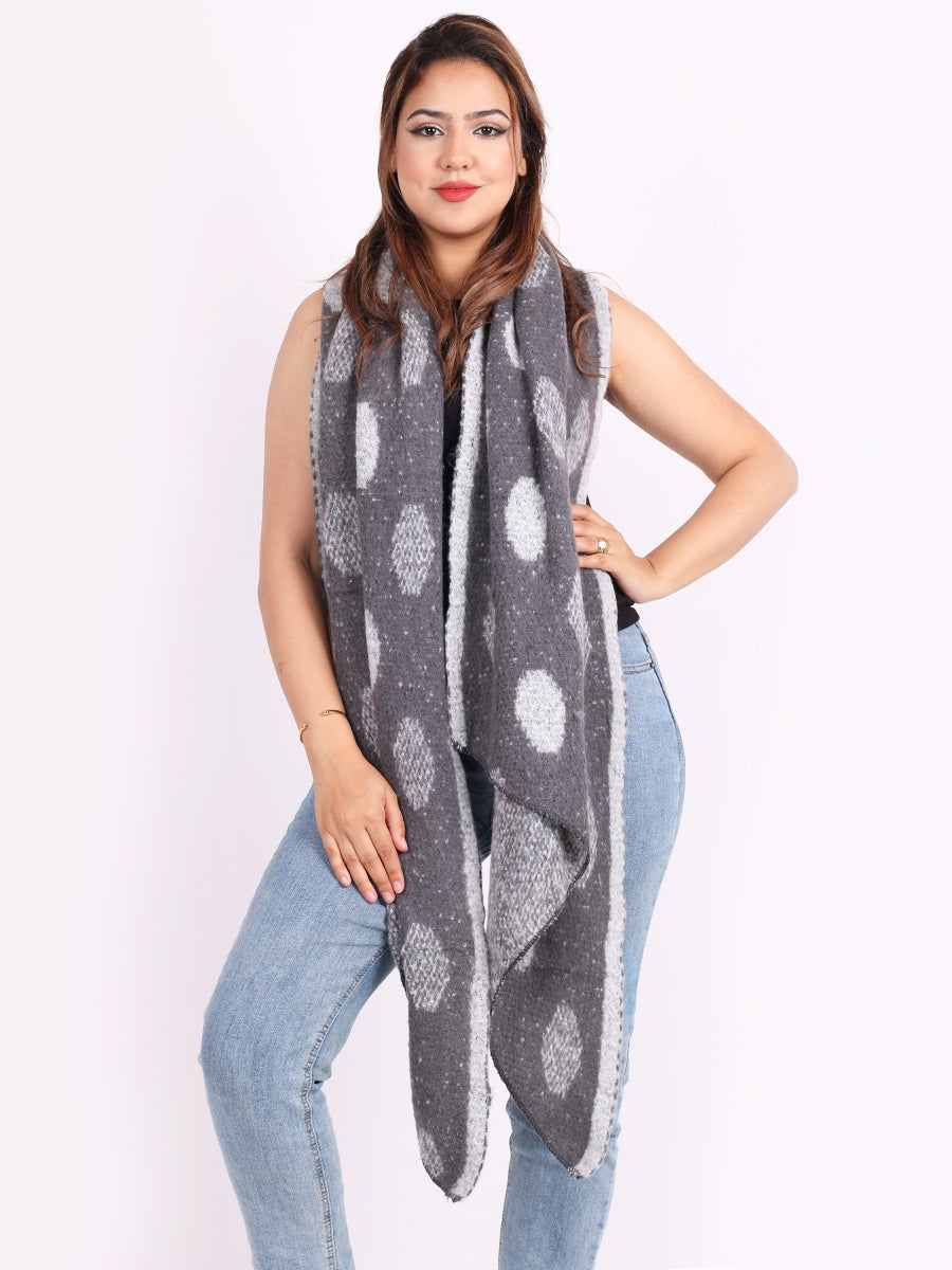 Polka Dots Warm Woolen Ladies Scarf