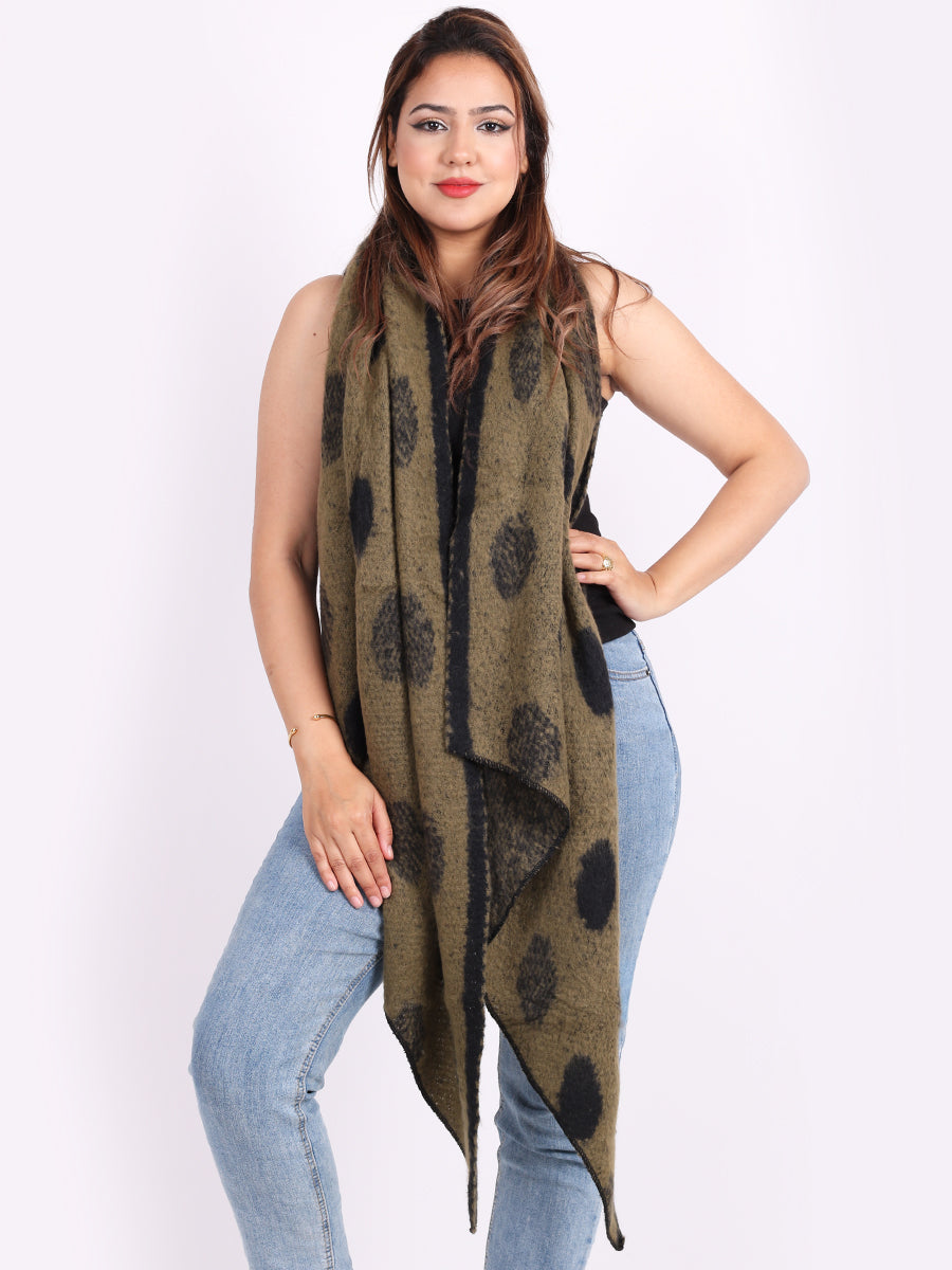 Polka Dots Warm Woolen Ladies Scarf