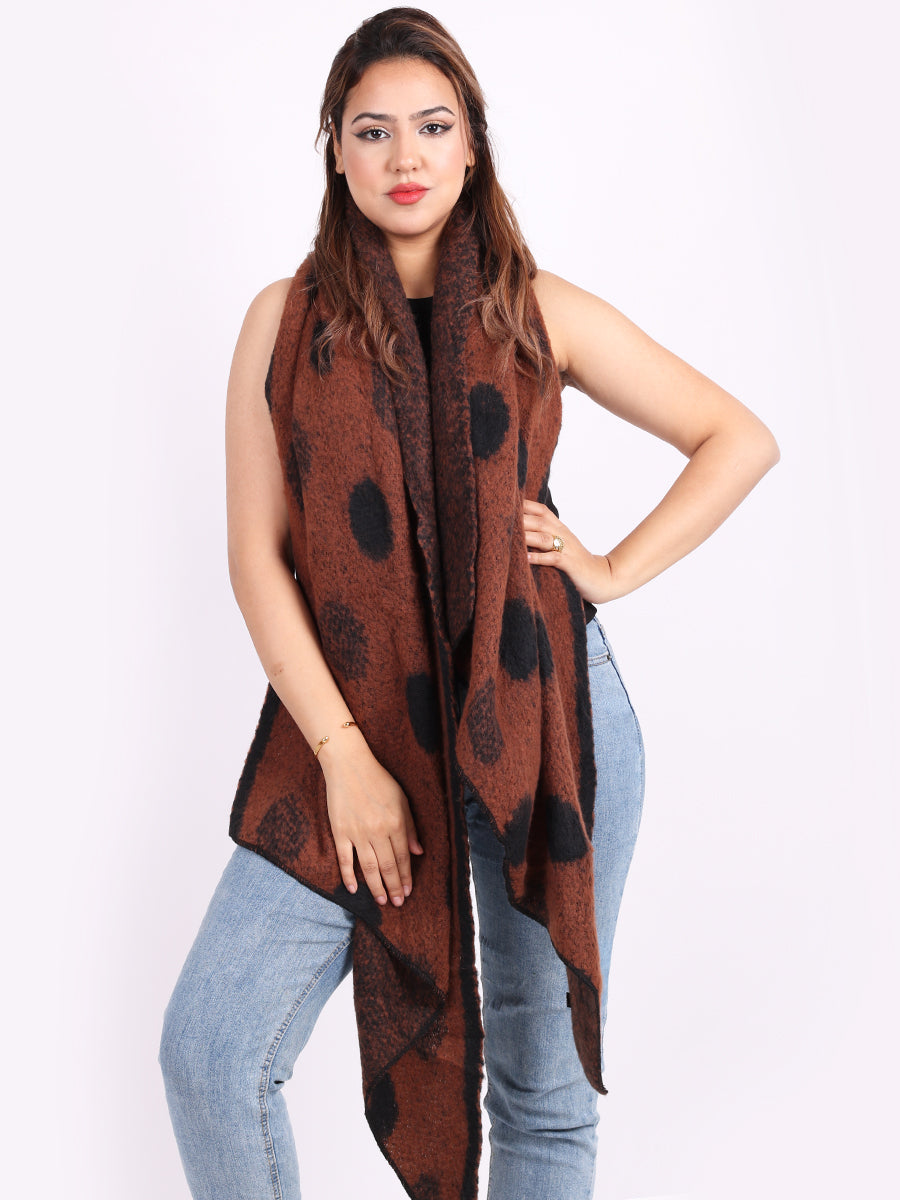 Polka Dots Warm Woolen Ladies Scarf