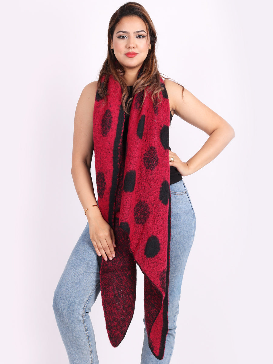 Polka Dots Warm Woolen Ladies Scarf