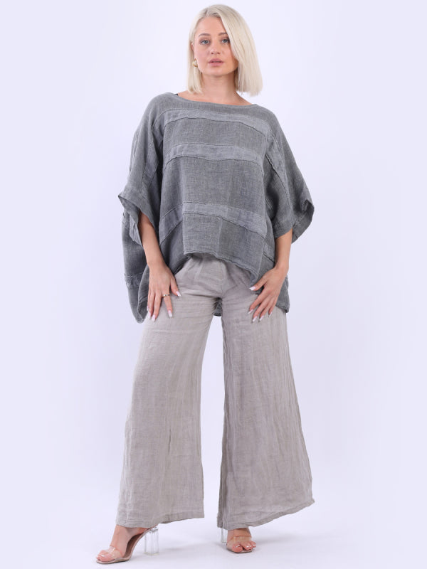 Plain Batwing Vintage Wash Patches Crop Top