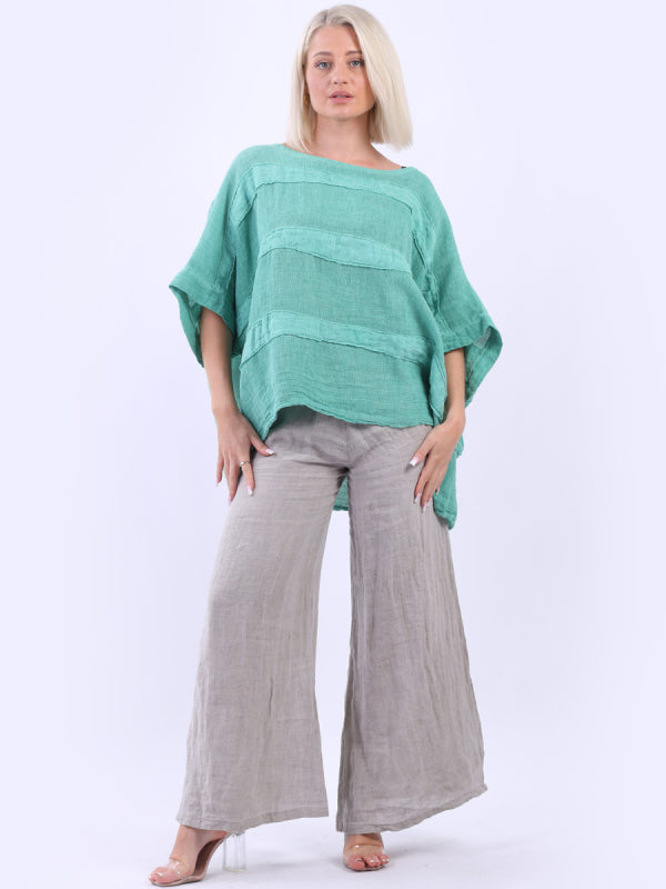 Plain Batwing Vintage Wash Patches Crop Top