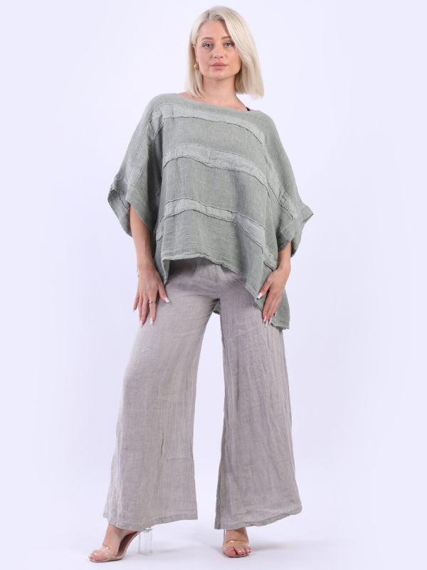 Plain Batwing Vintage Wash Patches Crop Top