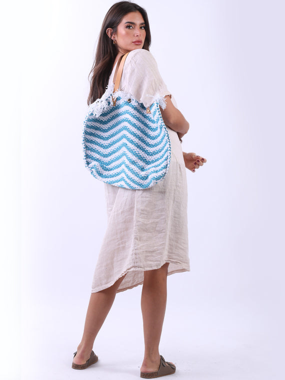 Wavy Pattern Ladies Canvas Bag