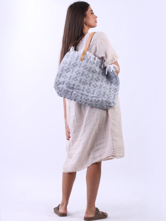 Italian Check Pattern Canvas Tote Bag