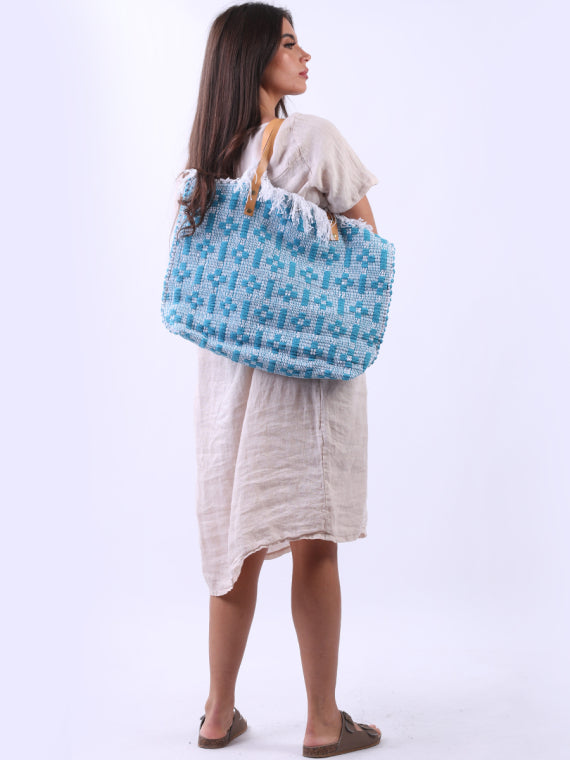 Italian Check Pattern Canvas Tote Bag