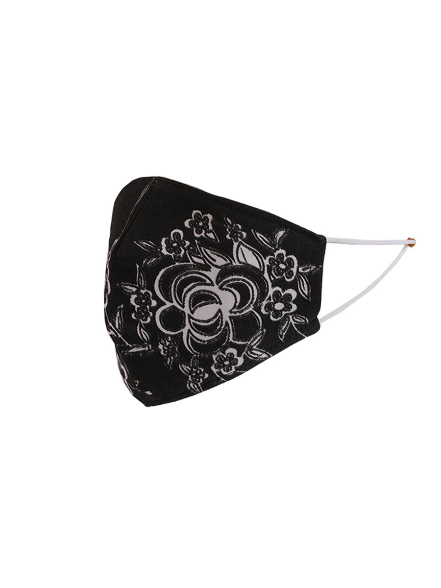 Flower Print Washable Cotton Denim Face Mask (PACK OF 5)