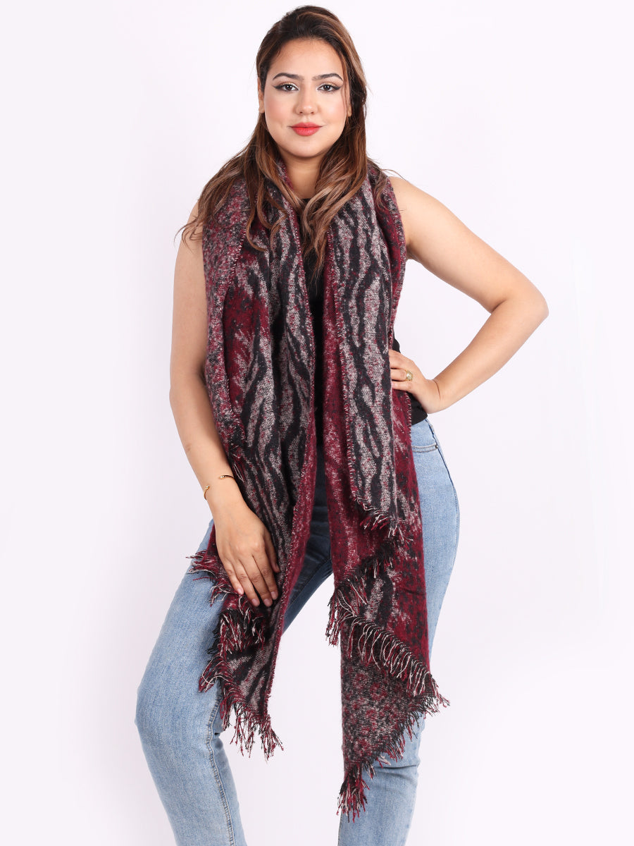Lana Wool Ladies Leopard Print Warm Scarf