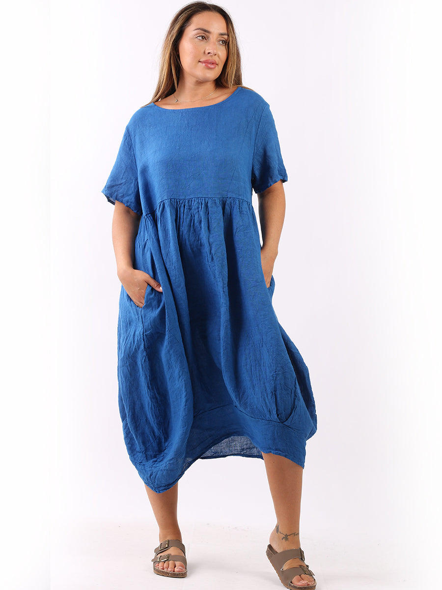 Linen Quirky Lagenlook Midi Swing Dress
